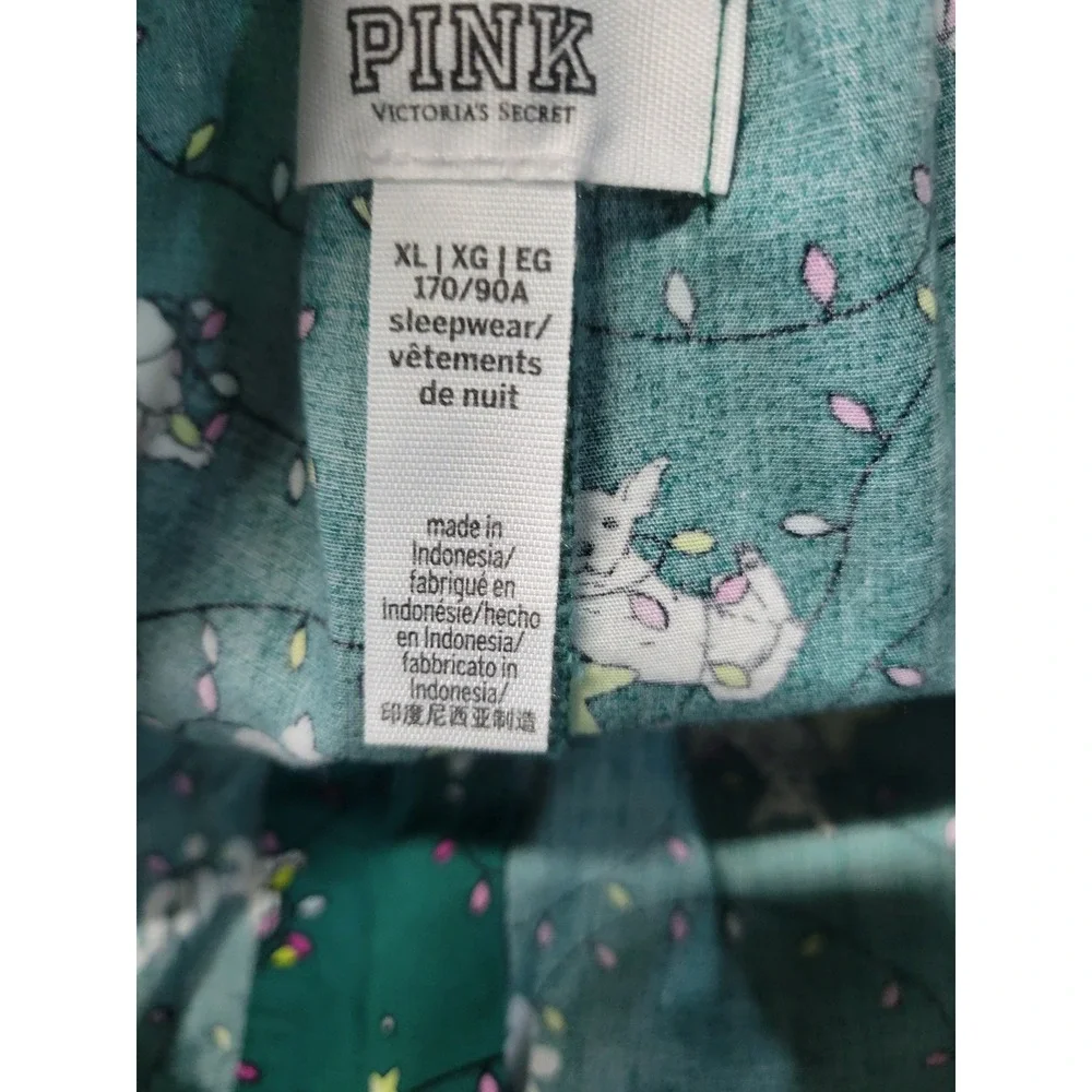 Pink Victoria's Secret Sleepwear Boxer‎ Shorts Women's XL Dog Christmas Lights